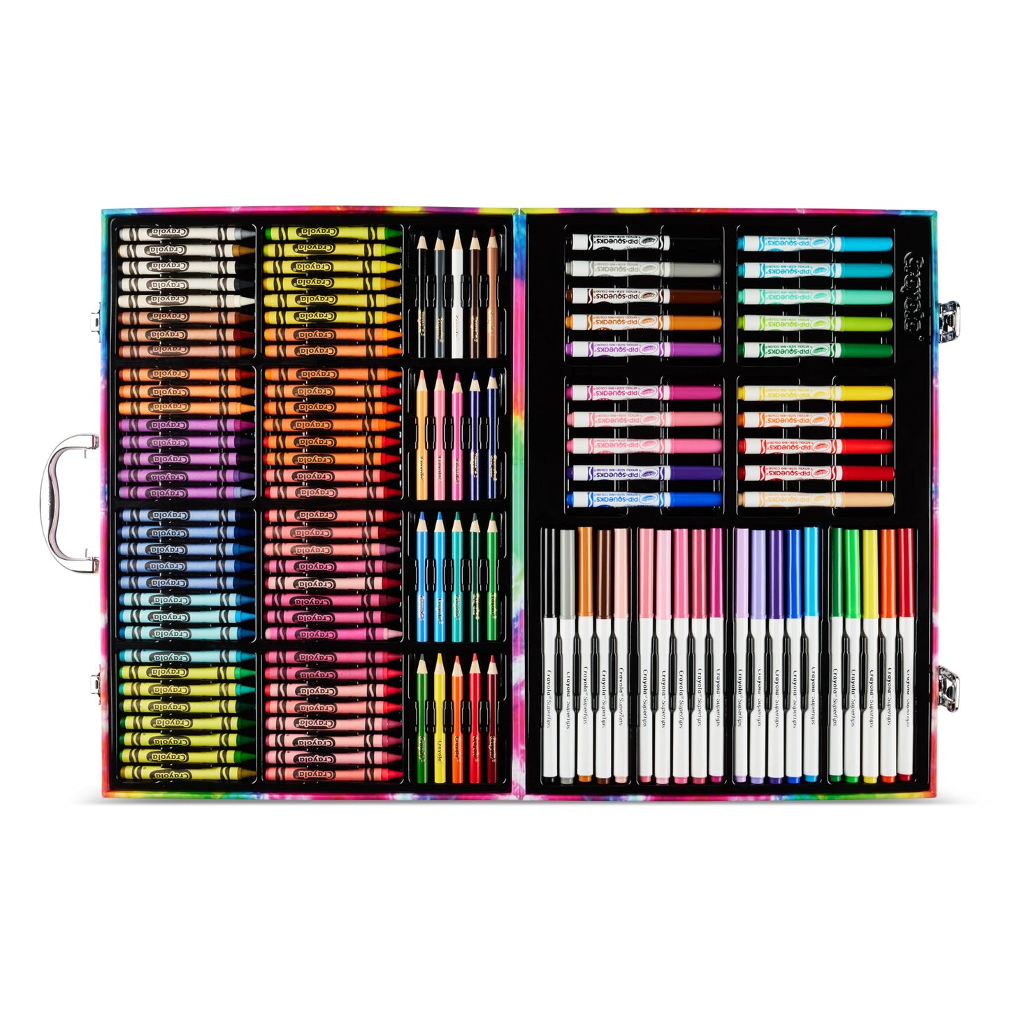 Crayola Inspiration Art Case Coloring Set - Tie-Dye (140ct), Essential Easter Basket Stuffers, Art Supplies Set For Kids, Travel Drawing Kit, Gift for Girls & Boys, Ages 5+ [Amazon Exclusive]