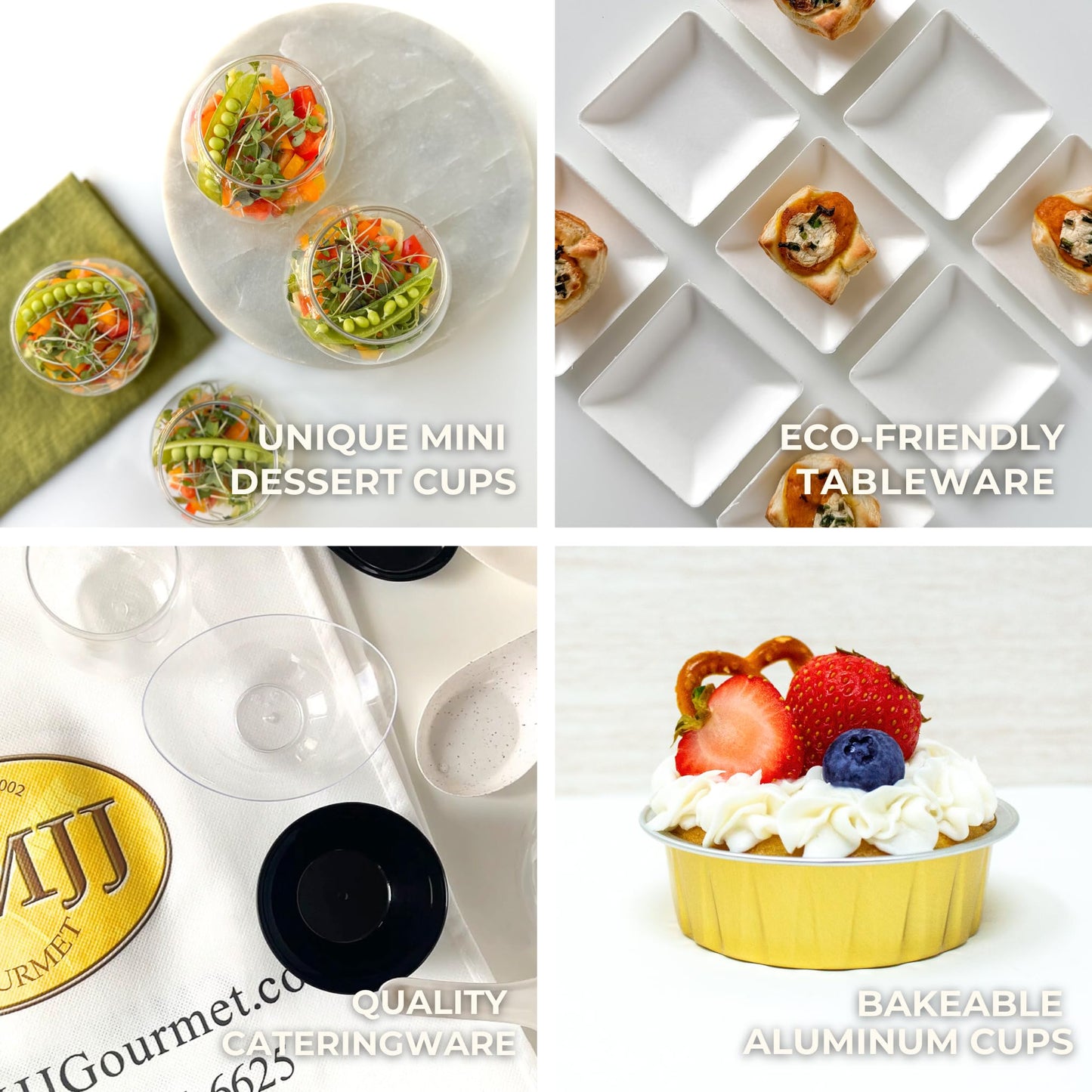 48ct Tiny 3" Black Serving Tray | Mini Appetizer Plates for Catering Supplies | Reusable 3 Inch Mini Plastic Plates | Tiny Serving Dish | Disposable Party and Bakery Supplies | CMJJ