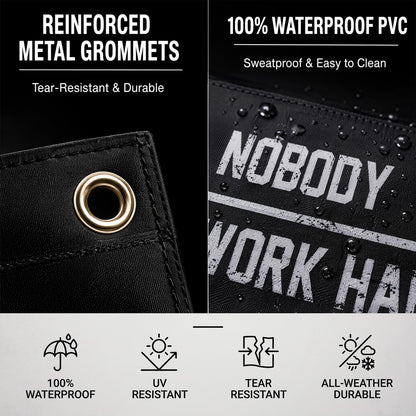 Nobody Cares Work Harder Motivational Banners Kit Three Different Incentive Flags for Gym Office Garage Decor Indoor/Outdoor Poster Style Banner with 4 Grommets - Heavy-Duty 13oz Vinyl(3 x 5 FT)