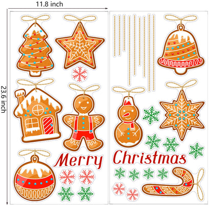 Christmas Wall Decals for Bedroom Hanging Christmas Tree Snowflake Gift Wall Stickers for Living Room Window Decor Removable Art Mural for Kids Baby Gift Nursery Door Decor Supplies (Style2)