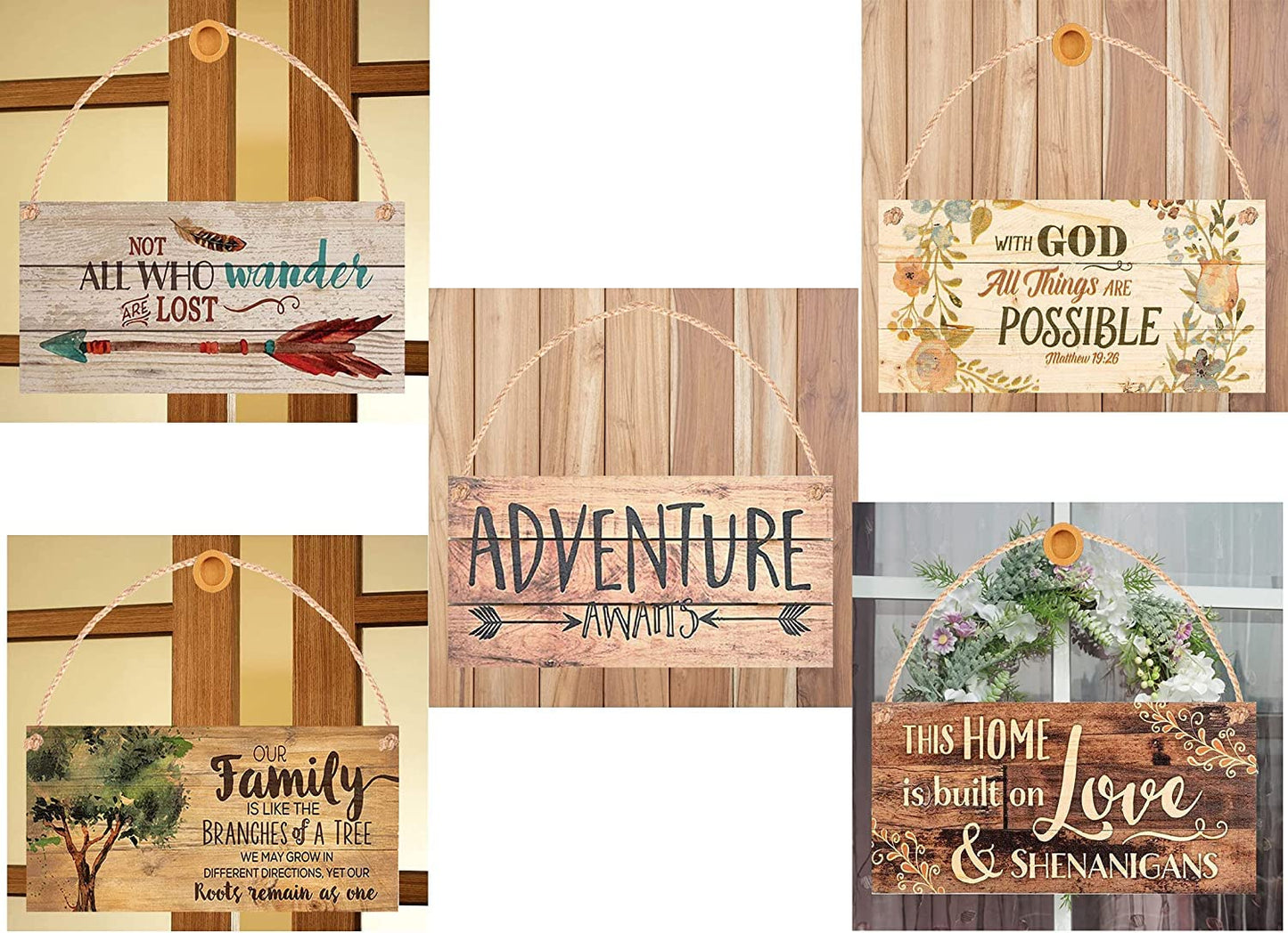 Rustic Wooden Signs Genesis 27:3 Bible Scripture Sign Wall Art Decor Kitchen Cafe Pub Decor Gift 8x12 INCH