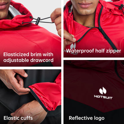 HOTSUIT Sauna Suit for Men & Women Sweat Suit Sauna Jacket Pant Gym Workout 7 Colors, Red, S