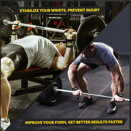 Tribe Lifting Wrist Wraps and Lifting Straps for Weightlifting - Heavy Duty Wrist Straps for Weightlifting Men - Gym Wrist Wraps for Bench Press, Deadlift Straps for Weight Lifting Accessories