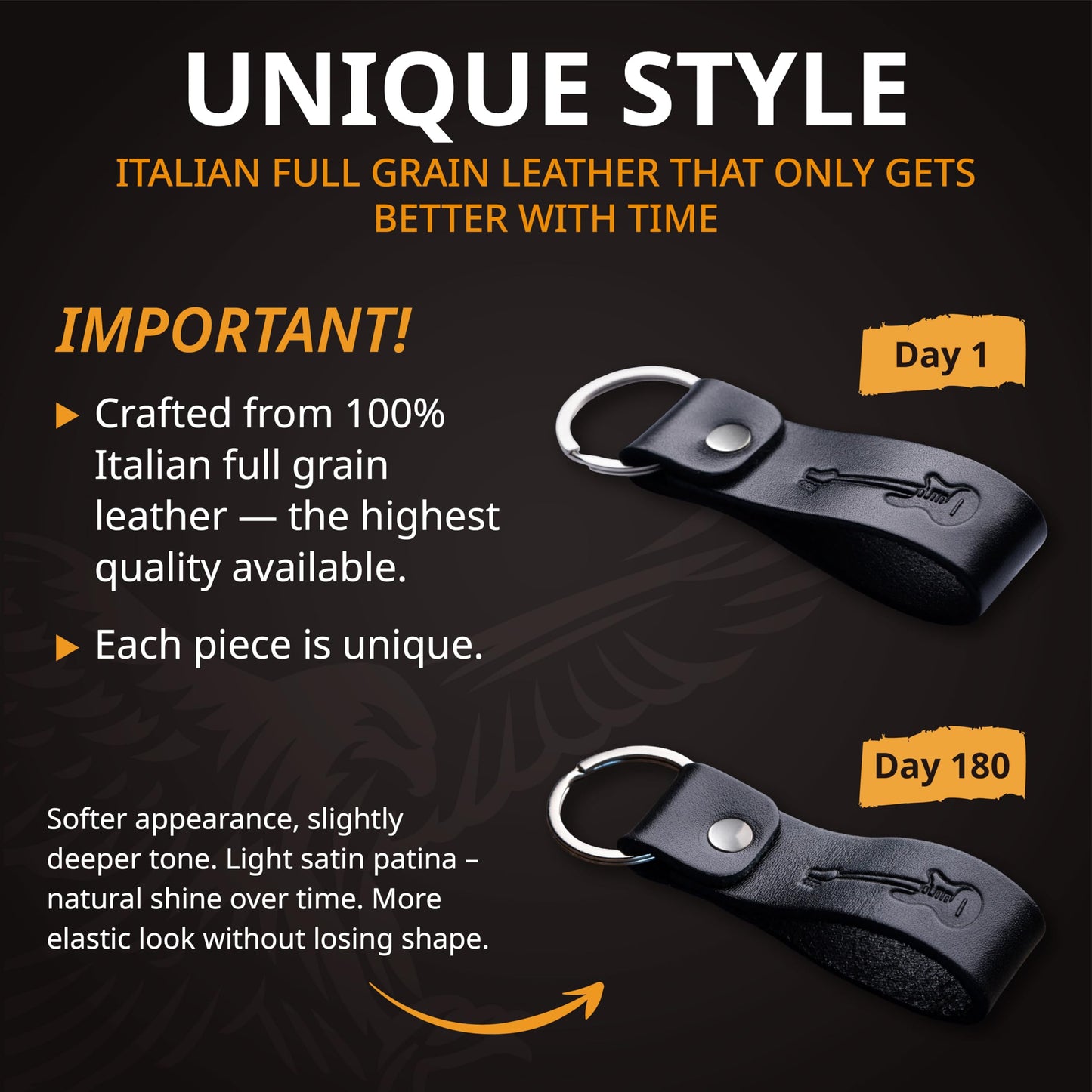 MAGOR Leather Keychain Favorite for Men, Keyring Gift for Women & Men, Birthday & Anniversary, Full Grain Leather (Who's There) (Anchor)