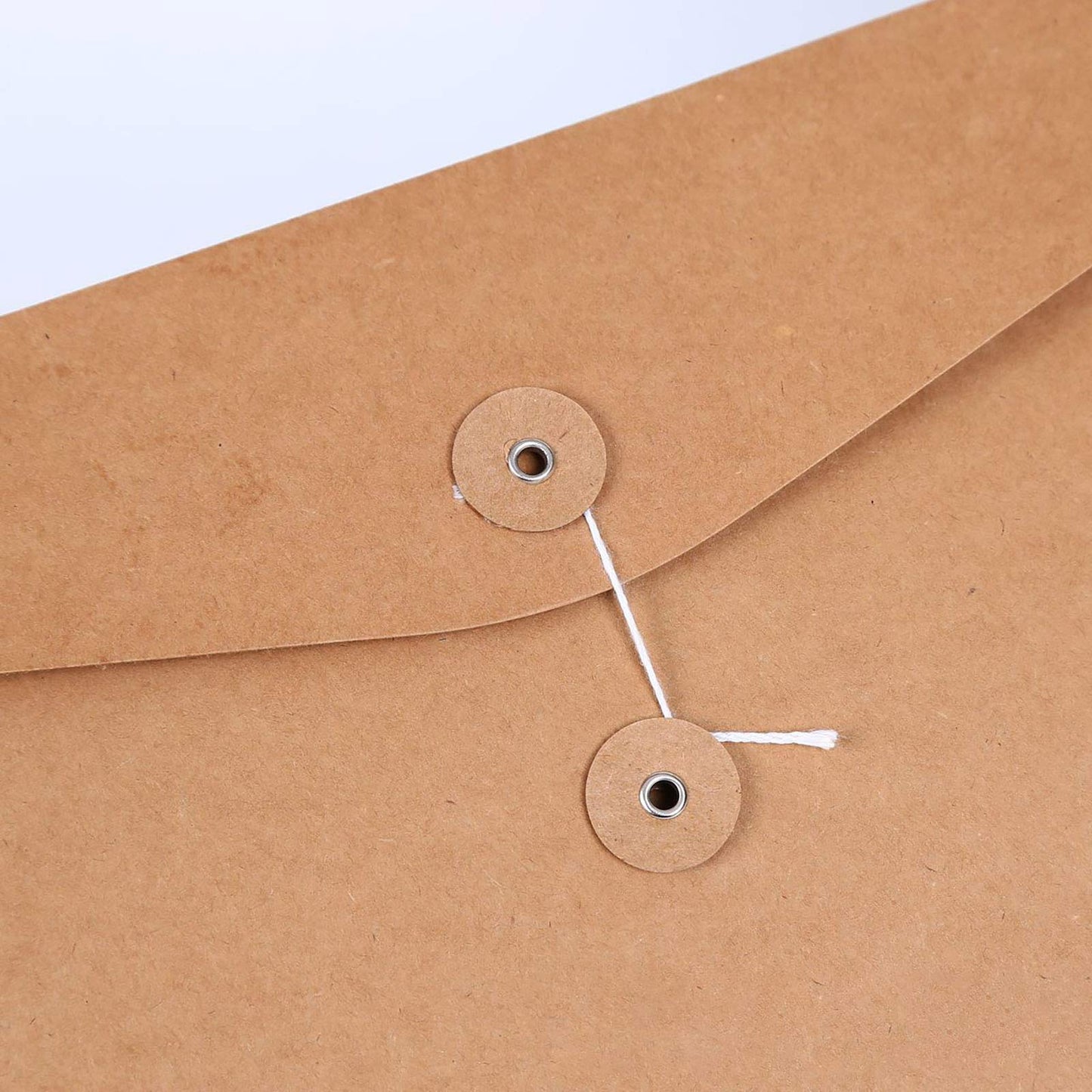VANRA Kraft String Envelope File Folder Project Pockets File Jacket Document Organizer Flat-No Expansion A4 Letter Size(Kraft Brown,Pack of 5)