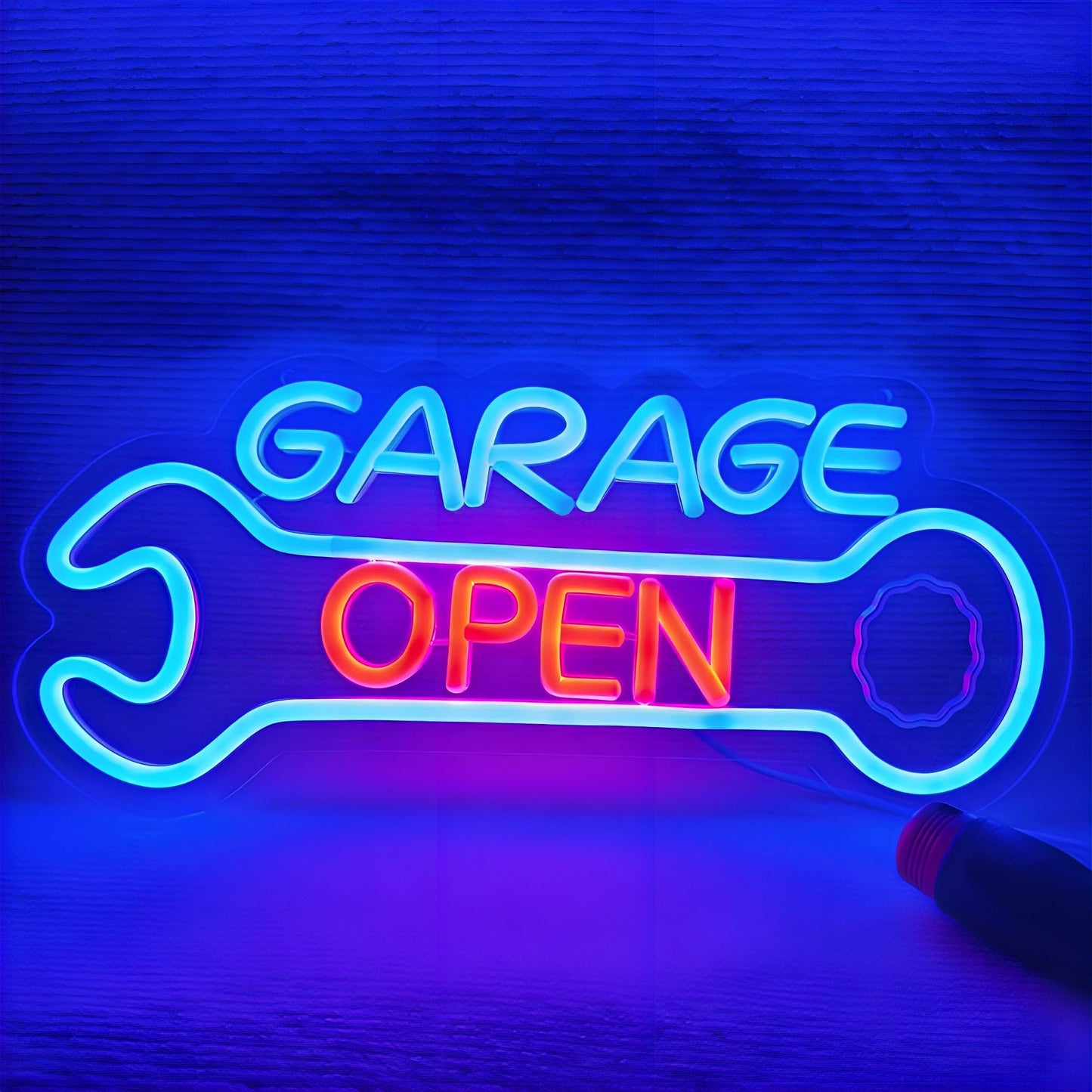 Garage Open Neon Sign,Dad's Workshop LED Neon Light for Auto Repair Shop Man Cave Garage Father Birthday Christmas Decor Gifts