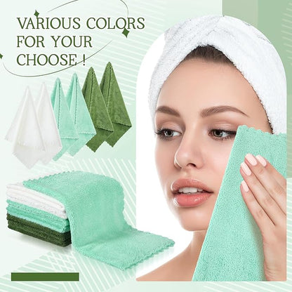Syhood 12 Pieces Face Wash Cloth 12 x 12 in Makeup Remover Cloths Towel Coral