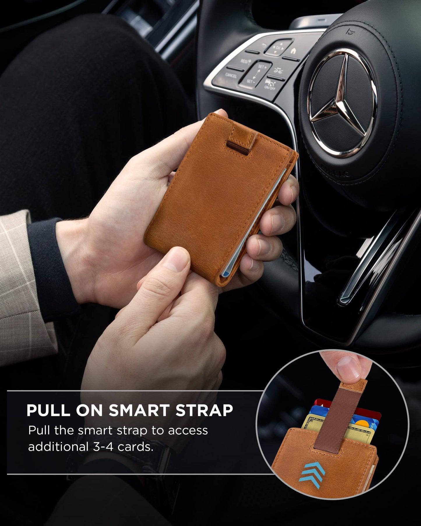 SERMAN BRANDS RFID Blocking Slim Bifold Genuine Leather Minimalist Front Pocket Wallets for Men with Money Clip Thin Mens (California Desert 1.0)