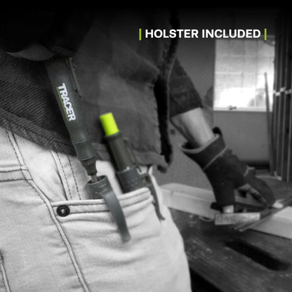 Tracer Deep Hole Construction Pencil Site Holster. Extendable 2B Carpenter Pencil with Inbuilt Carpenter Pencil Sharpener