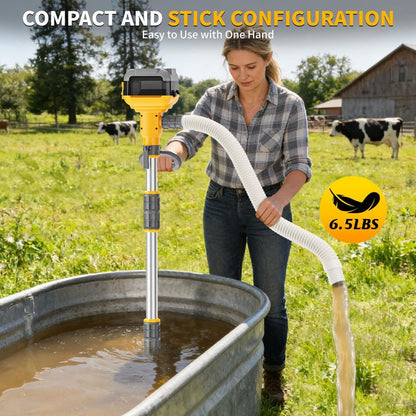 TAIRDA Stick Water Transfer Pump Compatible For Dewalt 20V Battery(NO Battery), 800GPH Cordless Portable Water Transfer Pump With Detachable Rod&37" Hose, For Pond Garden Fountain Boat Livestock Tanks