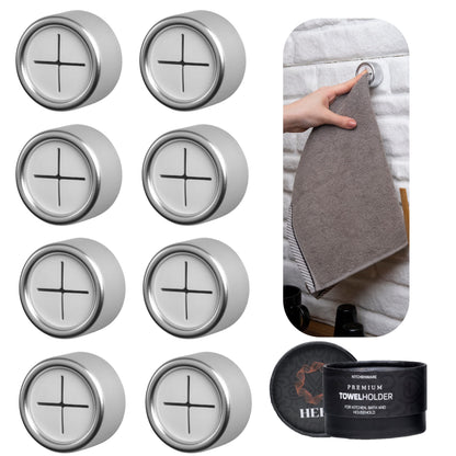 HEFA Towel Hooks, Towel Holder, Dish Towel Holder, Kitchen Organization, Kitchen Towel Hook, Kitchen Towel Holder, Hand Towel Holder, Kitchen Gadgets, Kitchen Essentials, Bathroom Accessories, 4 Pack