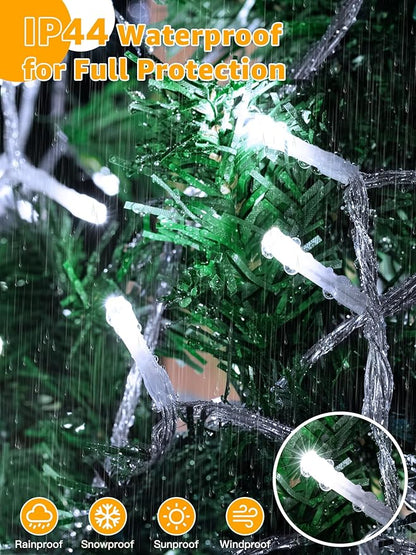 String Lights 1200LED 196FT, Waterproof Outdoor String Lights with Remote and Timer, 8 Modes Dimmable Fairy Lights for Indoor Outdoor Wedding Party Holiday Decorations (Cool White)