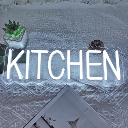 SYLHOME Kitchen Led Neon Light Sign Home Restaurant Wall Sign Decor Luncheonette Hotel Canteen Cooking Room Party Decor Birthday Christmas Gifts USB 15.75"X5.12"