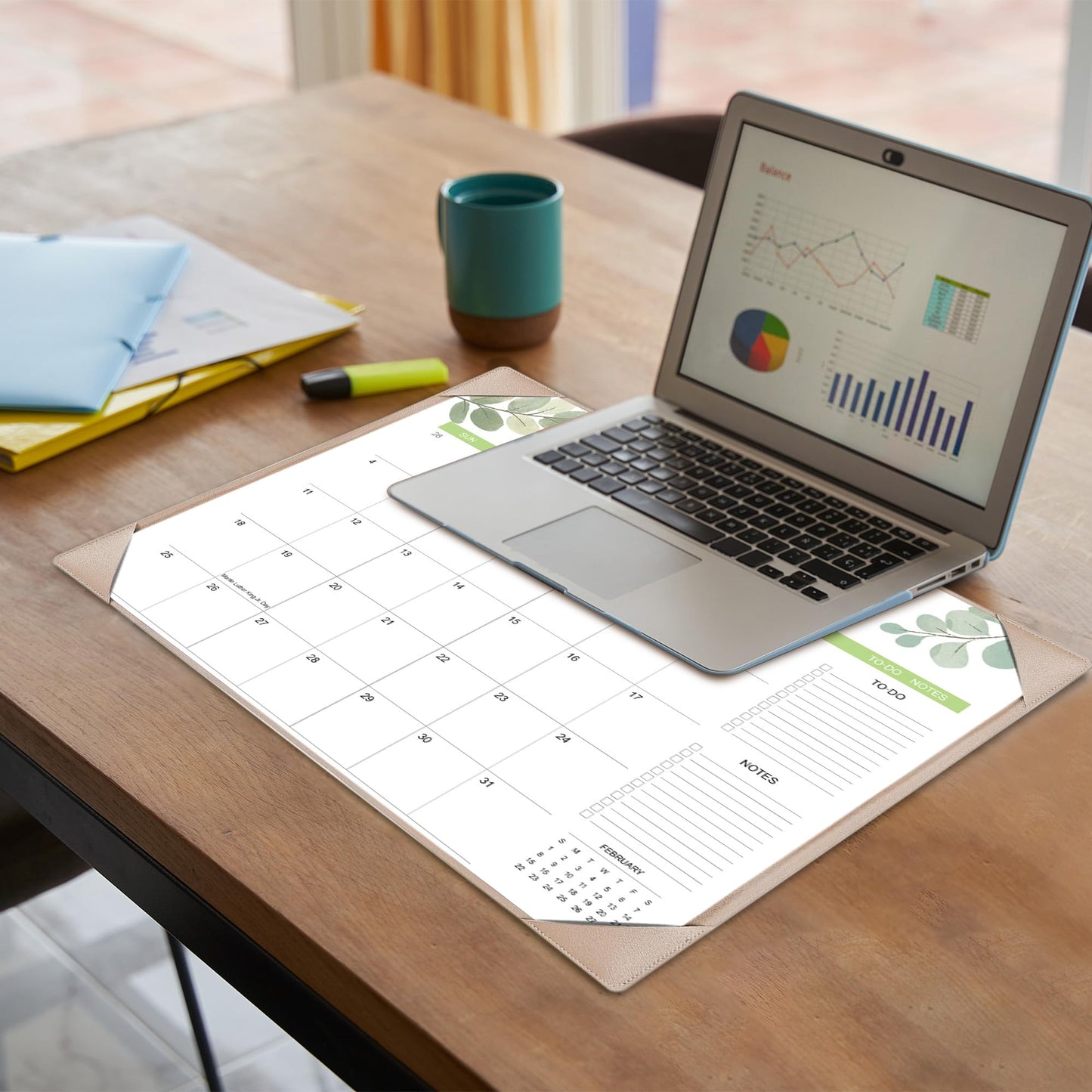 Desk Calendar 2026-2027 with Desk Mat – 22" x 17" Large Desk Pad Calendar Runs from January 2026 to June 2027, Office Supplies Desktop Monthly Calendar for Home & Office
