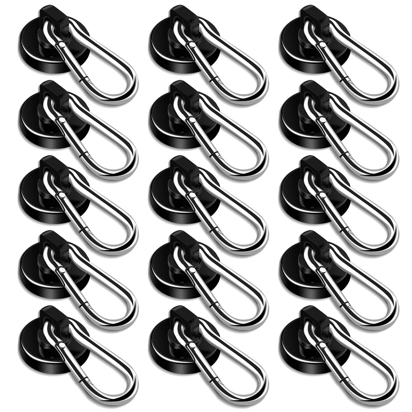DIYMAG Black Magnetic Hooks,70LBS Strong Heavy Duty Neodymium Magnet Magnetics Hook for Hanging at Home, Office Locker, Workplace, Refrigerator, Cruise Ship or Travel, 15Pack