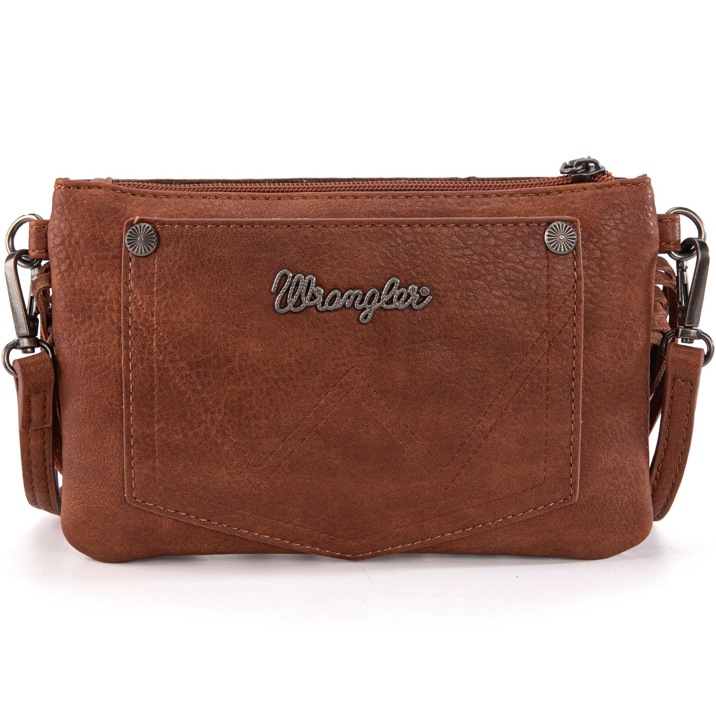 Wrangler Clutch Wristlet Fringe Purse Western Crossbody Bags for Women WG63-181BR