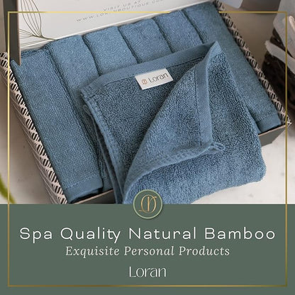Tidal Blue Facial Washcloths Set of 6 Soft Cloths 10” x 10” 100% Viscose