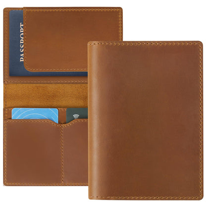 Jack&Chris Leather Passport Holder, Handmade Passport cover, Travel Wallet Cover Case for Men and Women, Leather Travel Documents Organizer Protector, JC107