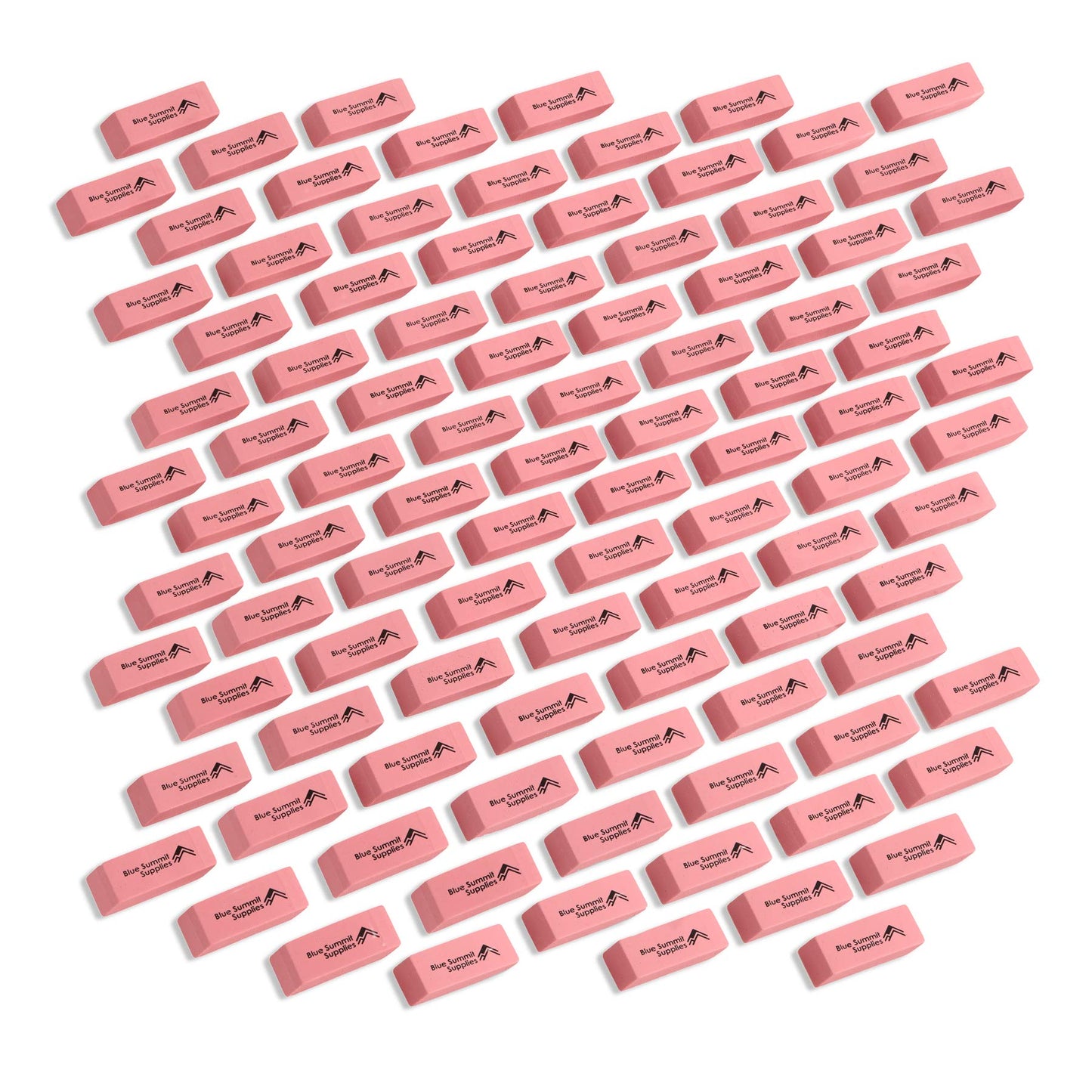 Blue Summit Supplies 100 Pack Pink Erasers Bulk, Pink Pearl Bulk Erasers for Kids, School, and Classroom