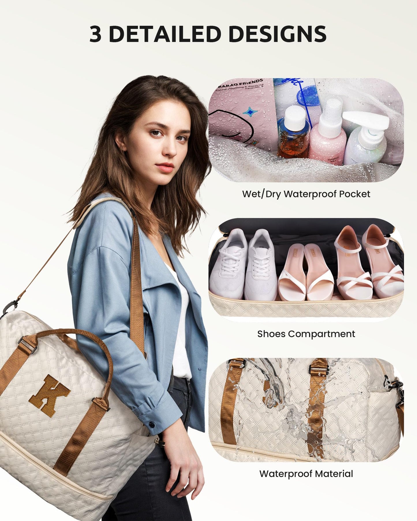 Vogewood Mom Gifts-Women Birthday Gifts-Graduation Gifts for Teenage Girls-Personalized Duffle Bag with Shoe Compartment, Kids Overnight Bag,Travel Weekend Bag, Gift for Women Friend Niece (Letter A)