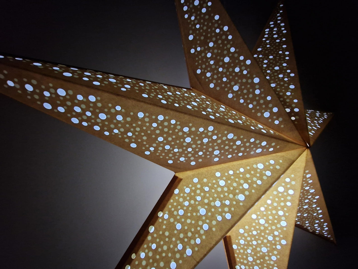 YEPSIO Lantern Lampshade Paper Star Light Shades Large 60cm Hanging Decorations for Christmas Wedding Home Decoration Birthday Party Foldable 7 Pointed Star (Golden)