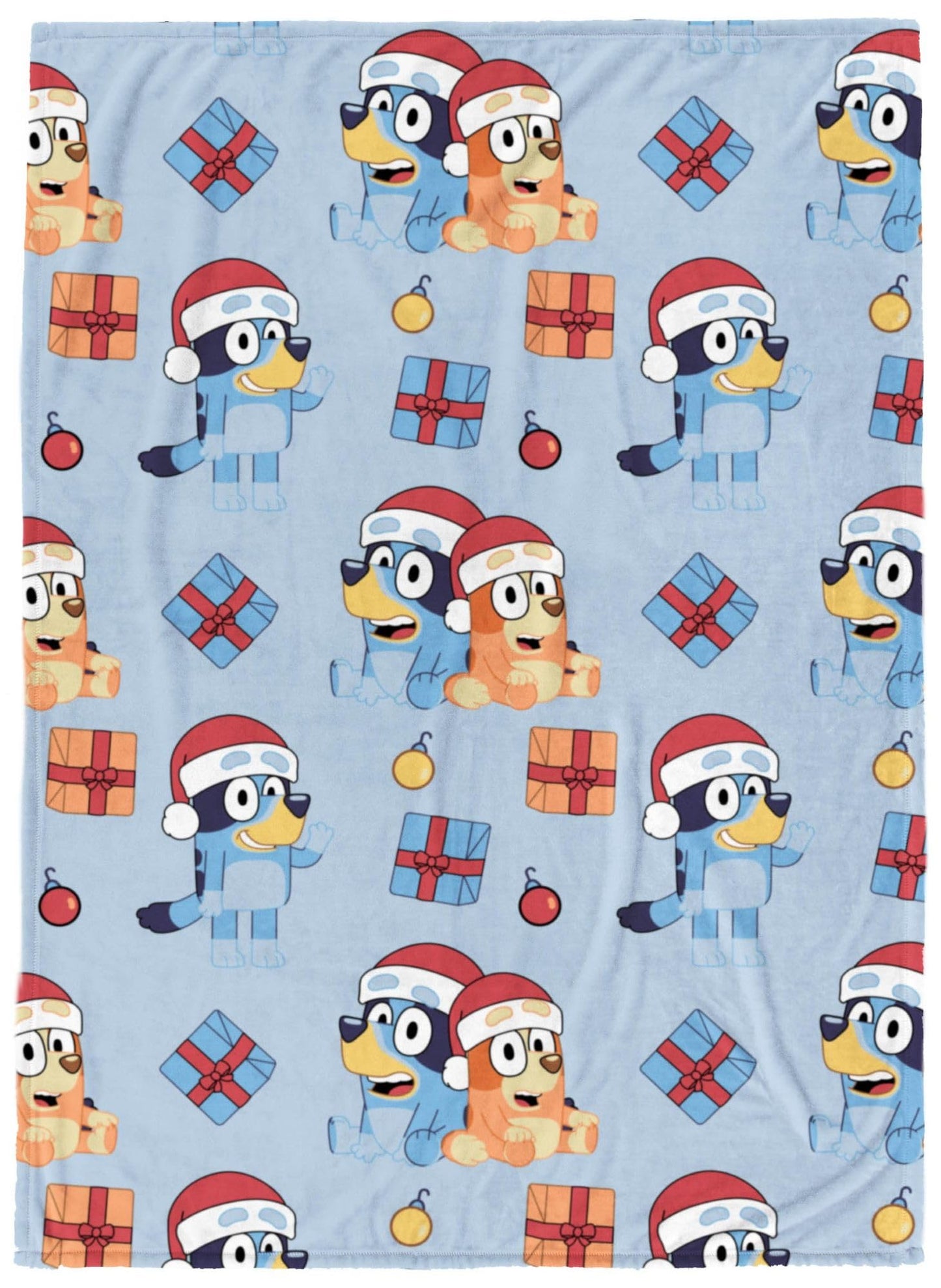 Jay Franco Kids Christmas Plush Throw Blanket – 50x70 Inches Soft & Cozy Fleece Throw for Holiday Bedroom & Couch Décor, Official Licensed Product, Blue - Bluey