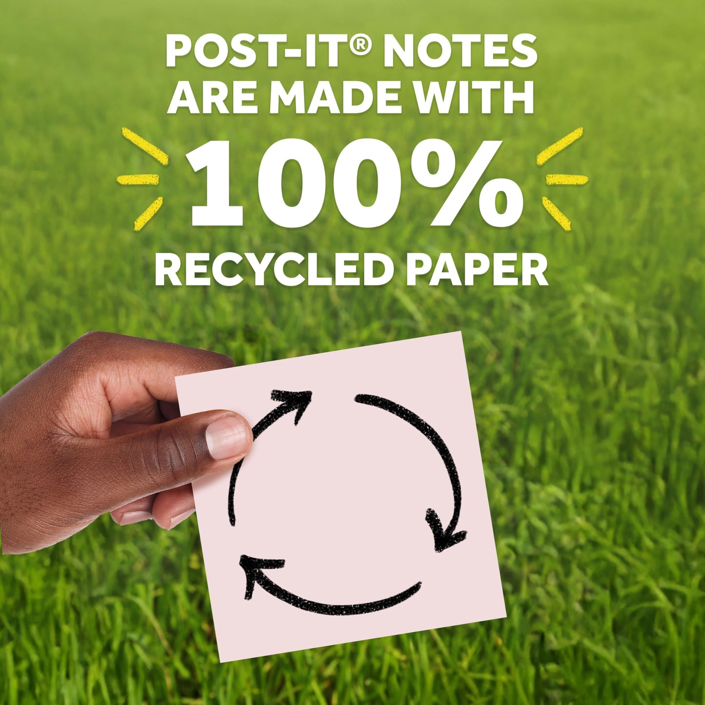 Post-it Greener Pop-up Notes, 12 Sticky Note Pads, 3 x 3 in., Made with 100% Recycled Paper, Accordion Sticky Notes Work with Pop-Up Note Dispenser, Sweet Sprinkles Collection