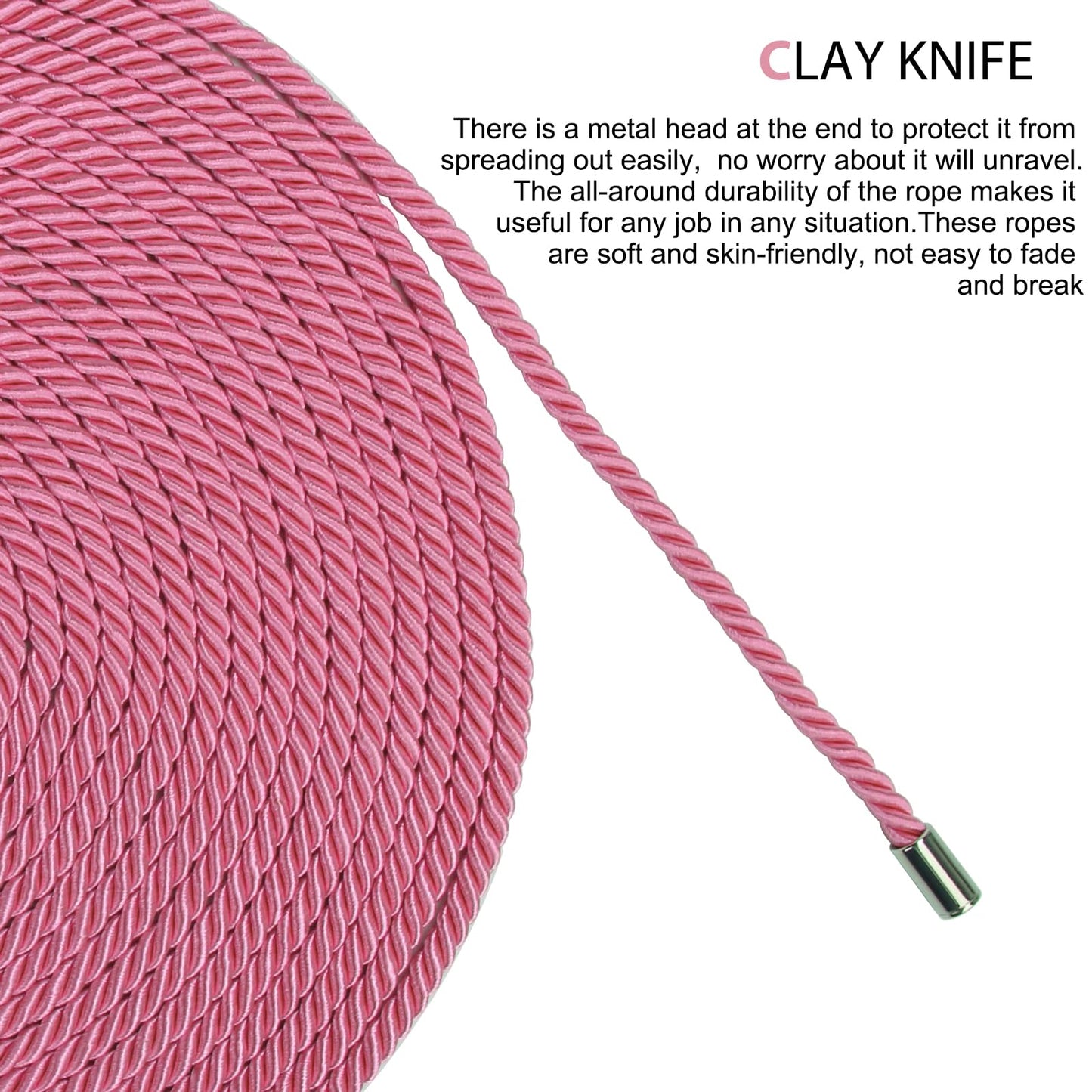 Coldairsoap Soft Silk Rope, 8MM Twisted Trim Rope Nylon Twiste Cord, Braided Twiste Silk Ropes for Decorative Twisted Satin Shiny Cord Ropes (Pink & Silver, 32ft)