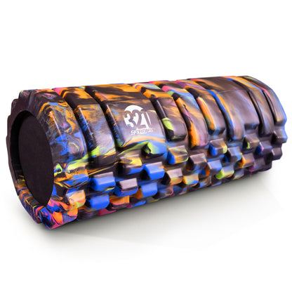 321 Strong Foam Roller - Medium Density Deep Tissue Massager - Muscle Massage + Myofascial Trigger Point Release - Includes 4K eBook - Aurora