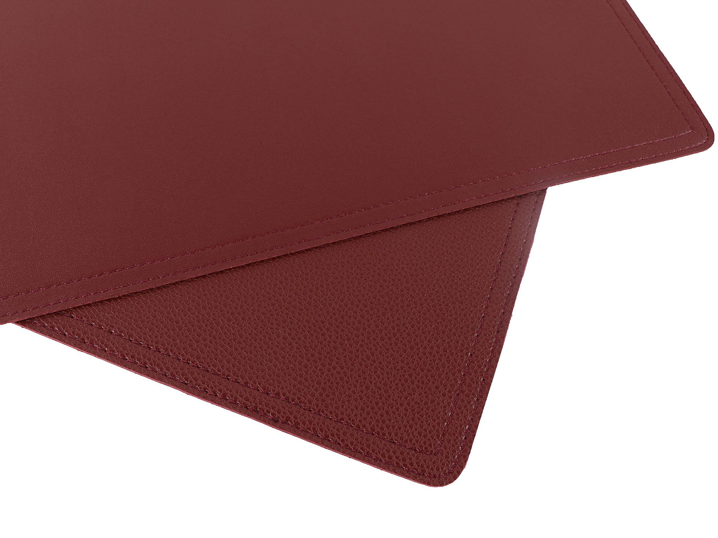Faux Leather Red Placemats, PU Table Mats, Set of 4, Waterproof, Stain Resistant, Heat Resistant, Non-Slip Easy to Clean for Kitchen Dining Table,Conference Table
