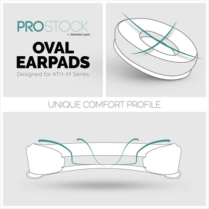 Brainwavz ProStock ATH M50X Upgraded Earpads, Improves Comfort & Style Without Changing The Sound - Ear Pad Designed for ATH-M50X M50BTX M20X M30X M40X Headphones, Vegan Leather (Micro Suede)