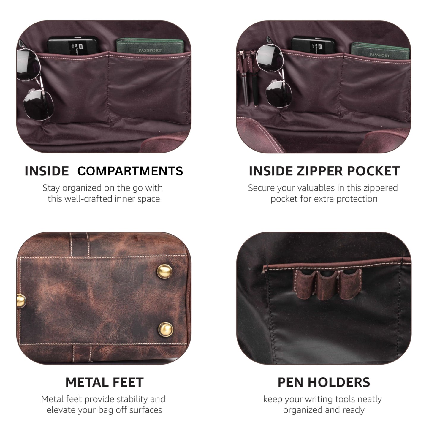 Leather Village Leather Duffel Bags for Men & Women-Stylish Travel Weekender Carry-On Sports Gym Overnight Luggage Bag - 20 Inch - Rustic Brown
