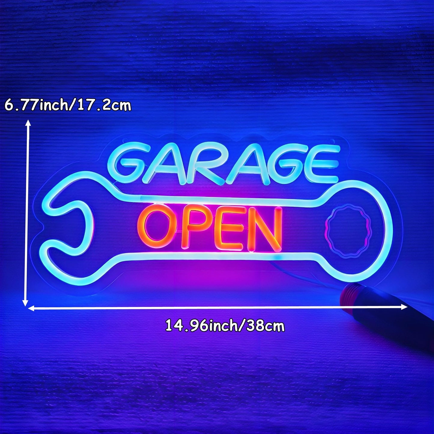 Garage Open Neon Sign,Dad's Workshop LED Neon Light for Auto Repair Shop Man Cave Garage Father Birthday Christmas Decor Gifts