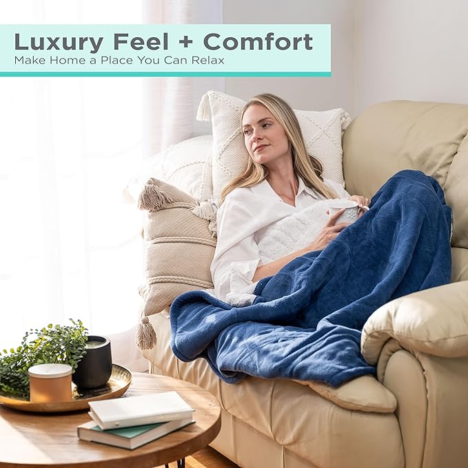 BLACK+DECKER Heated Blanket Electric Throw, Faux Shearling Electric Blanket, Heating Blanket with 4 Heating Levels, 3H Timer, Auto Shutoff, Fast Heating (50x60 inches, Cream)