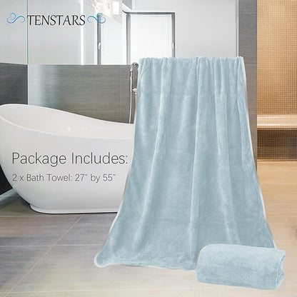 TENSTARS Silk Hemming Bath Towels