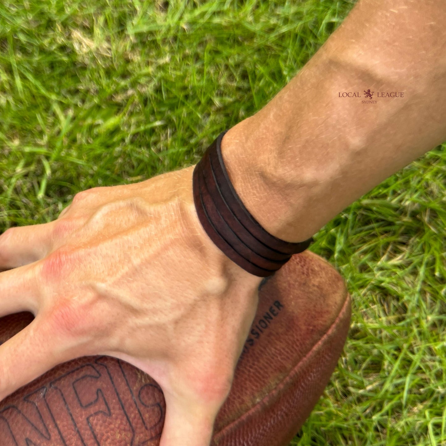 LOCAL LEAGUE Leather Bracelet SURF CREW HAWAII - Dark Brown for Men & Women, Multi-Layer Design - Flat Strap max. 37.4"/ 95 cm in Length, Adjustable Wristband, Wrap from 2 to 5x, for Him, Her, Surfer Style