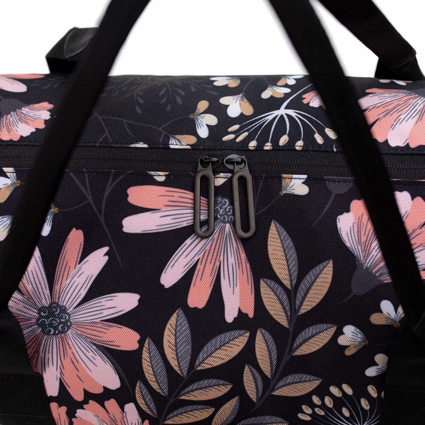 Jadyn Lola Travel Bag, Weekender/Overnight Duffel, Gym Tote Bag for Women, Men (Black Floral)
