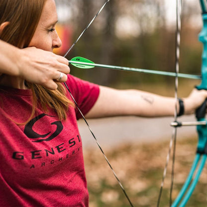 Genesis Original Compound Bow & Arrow Kit- Adjustable Riser, 15"-30" Draw Length, 10-20 lb Draw Weight, All Skill Levels, Draw Hand - Right, Pink
