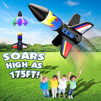 lakebyin Rocket Launcher for Kids, Electric Flying Model Rocket Toy Kit