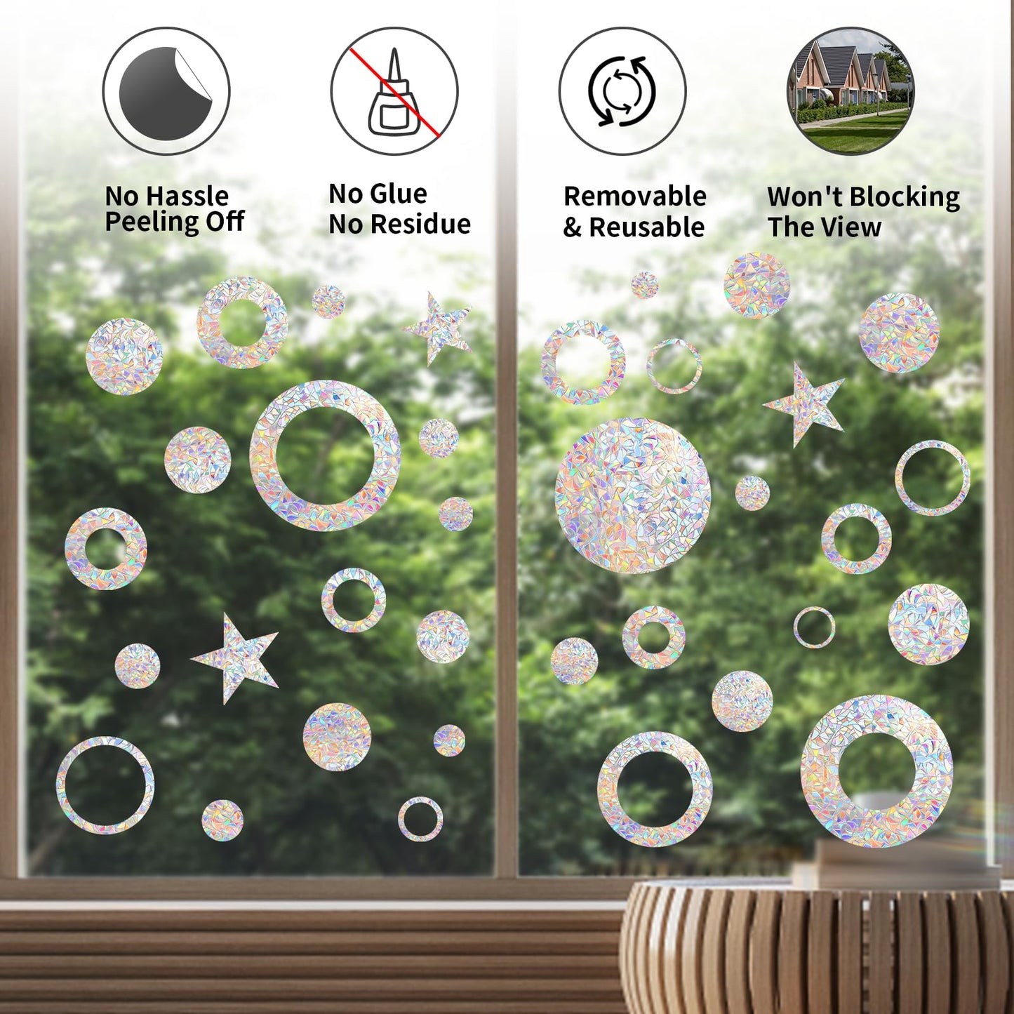 39 Anti Collision Window Decals for Bird Strike Prevention, Window Clings Suncatcher Stickers
