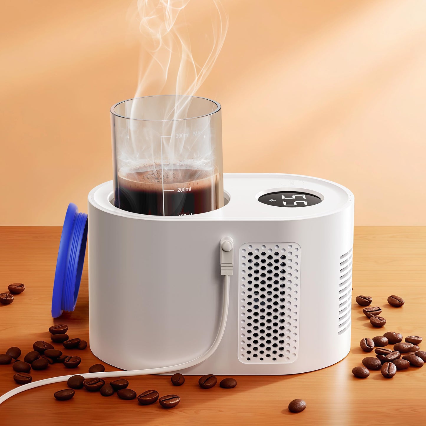 WISFISSH Coffee Cup Warmer,Mini Refrigerator for Wine Chiller,3-In-1 Cup Warmerfor Desk(Cooling, Heating, and Fermentation), Coffee Warmer, Suitable for Bedroom, Study, Office, etc.
