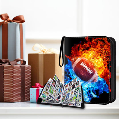 TsuiWah Football Card Binder with Sleeves,9-Pocket Trading Card Holder Card Collectors Album Hold Up to 900 Cards,Card Folder for Football Baseball Basketball Sport Trading Cards, TCG, MTG, PTG Games