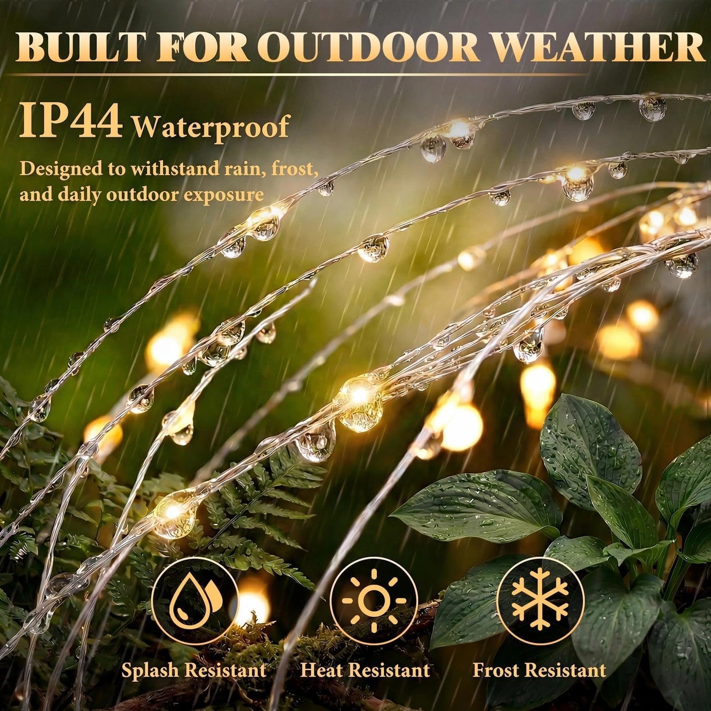 Fairdeer Solar Firework Lights Outdoor 4 Pack, 120LED Solar Starburst Garden Lights with 8 Modes, Waterproof Decorative Sparkle Light for Backyard, Garden, Patio Lawn Landscape & 4th of July Decor