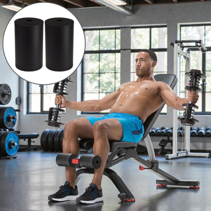 2Pcs Leg Extension Pad Replacement 7 Inch Foot Foam Roller for Weight Bench, PEC Deck, PU High Density Sponge Cover for Home Gym Workout Legs Training Accessories Used for Inversion Table Sit Ups Tube