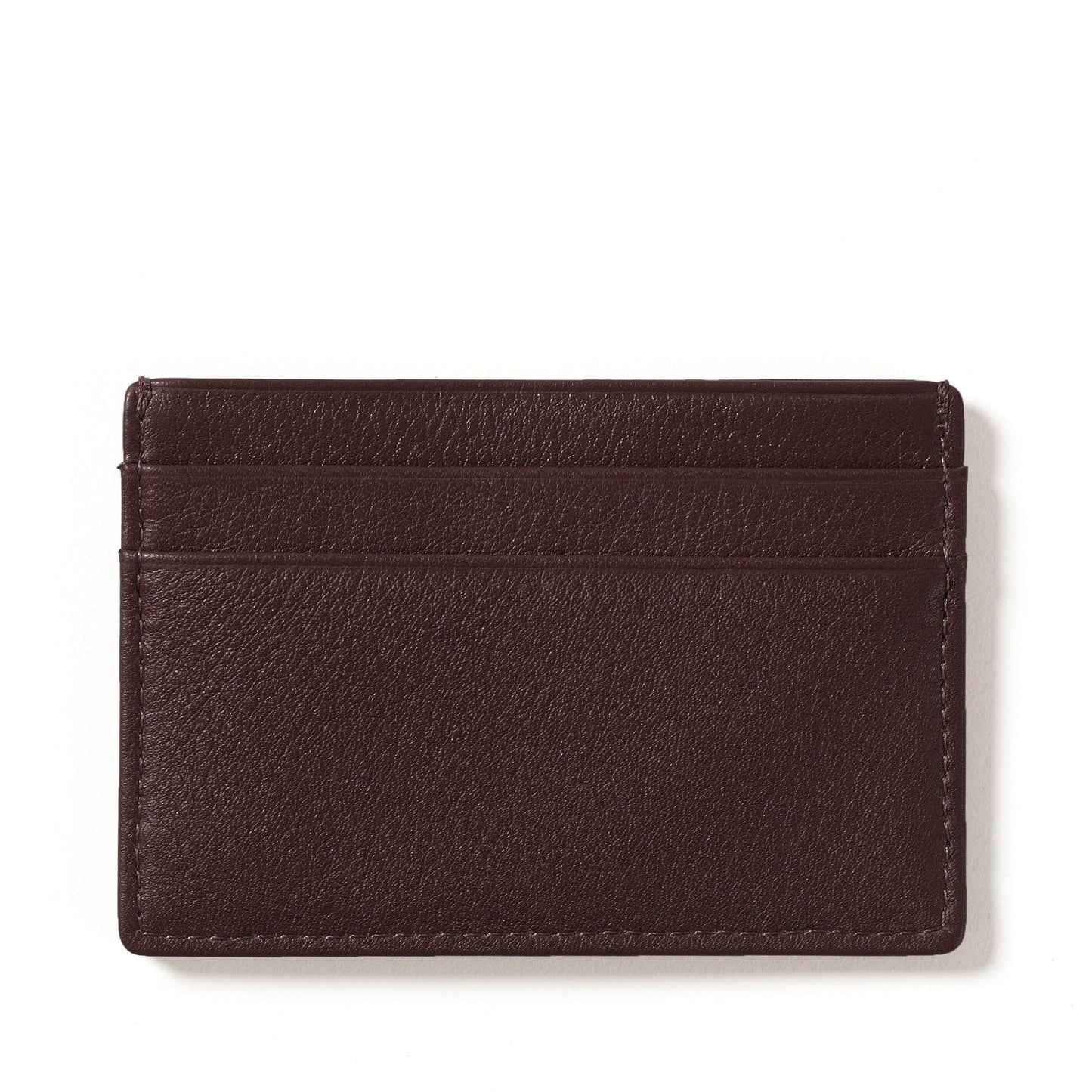 Leatherology Brown Men's Slim Credit Card Case Wallet - 4 credit card slots, center pocket for cash or receipts, slim silhouette design
