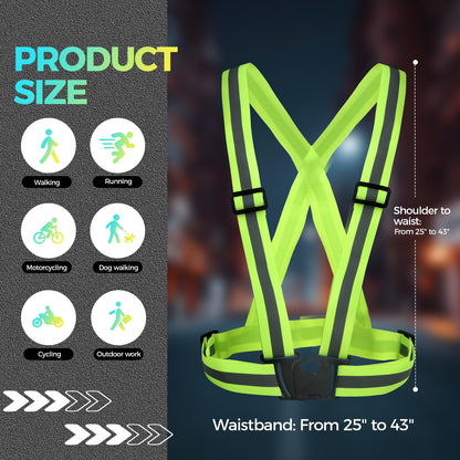 DJZZ 30 Pcs Reflective Vest High Visibility Safety Vests Visibility Reflector Straps for Running Walking Construction