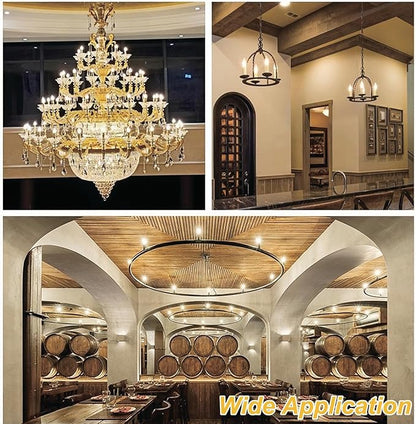 E12 LED Light Bulbs Dimmable 5000K Daylight White 4 watt 40W Equivalent Chandelier Light Bulb Filament LED Candle Bulbs,for Ceiling Fan Home,Candle Lamp,Bedroom Decor. (5000k Daylight White, 6-Pack)