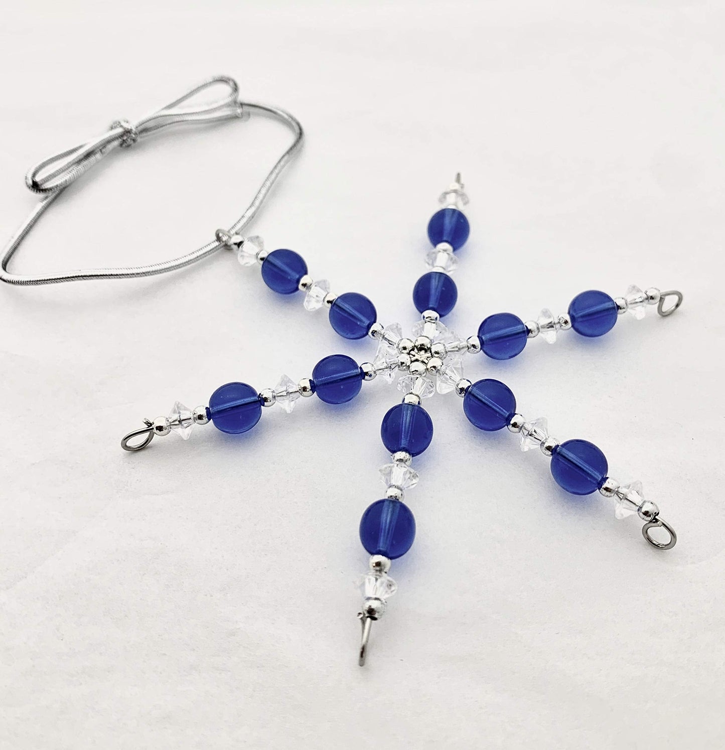 World Earth Ornament - Beaded Snowflake Christmas Ornament