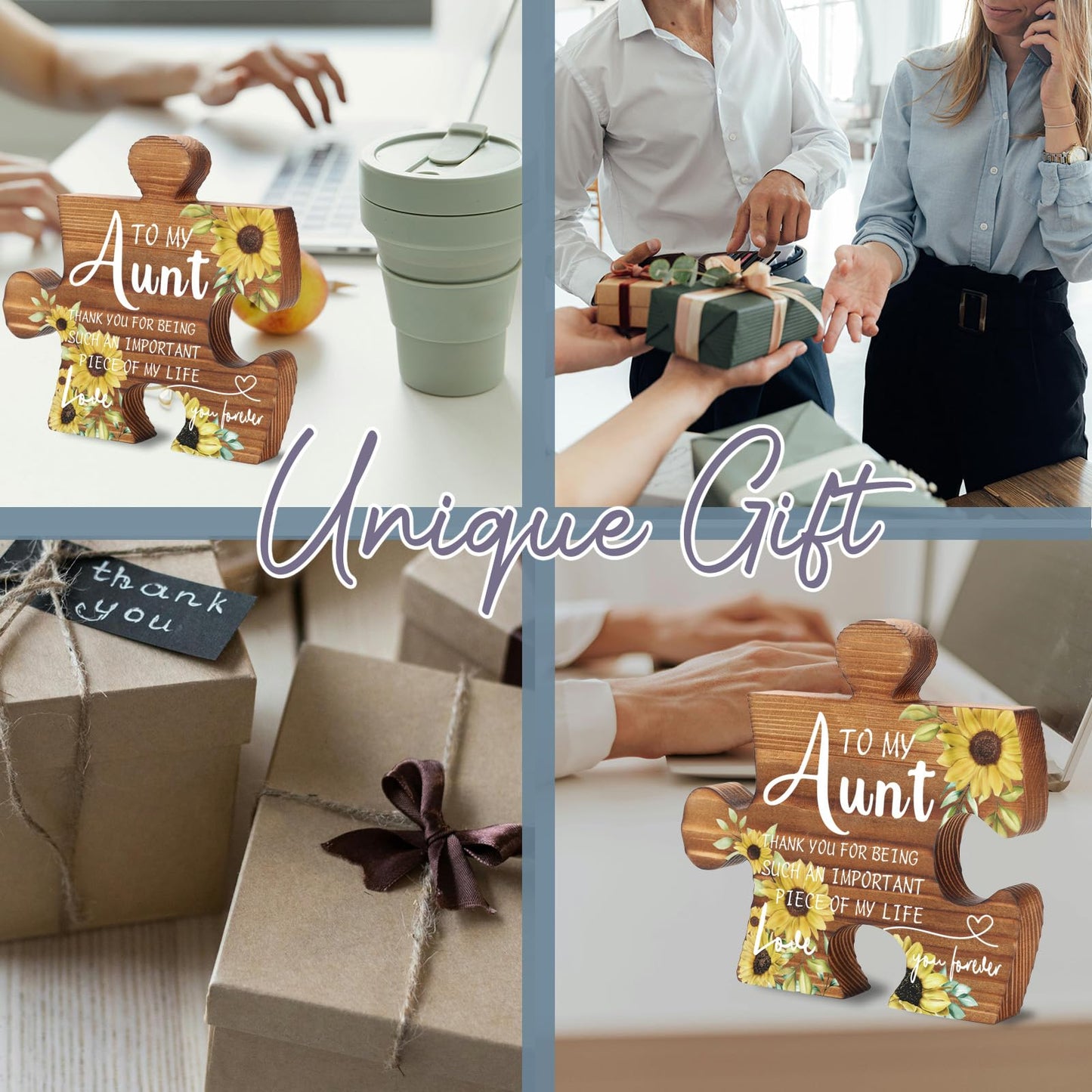 Little Reminders Wooden Puzzle Plaque Sign, Inspirational Desk Decor with Positive Quotes, Motivational Gift for Women Men, Encouragement Office Tabletop Keepsake, Birthday, Christmas, Self Care PD024