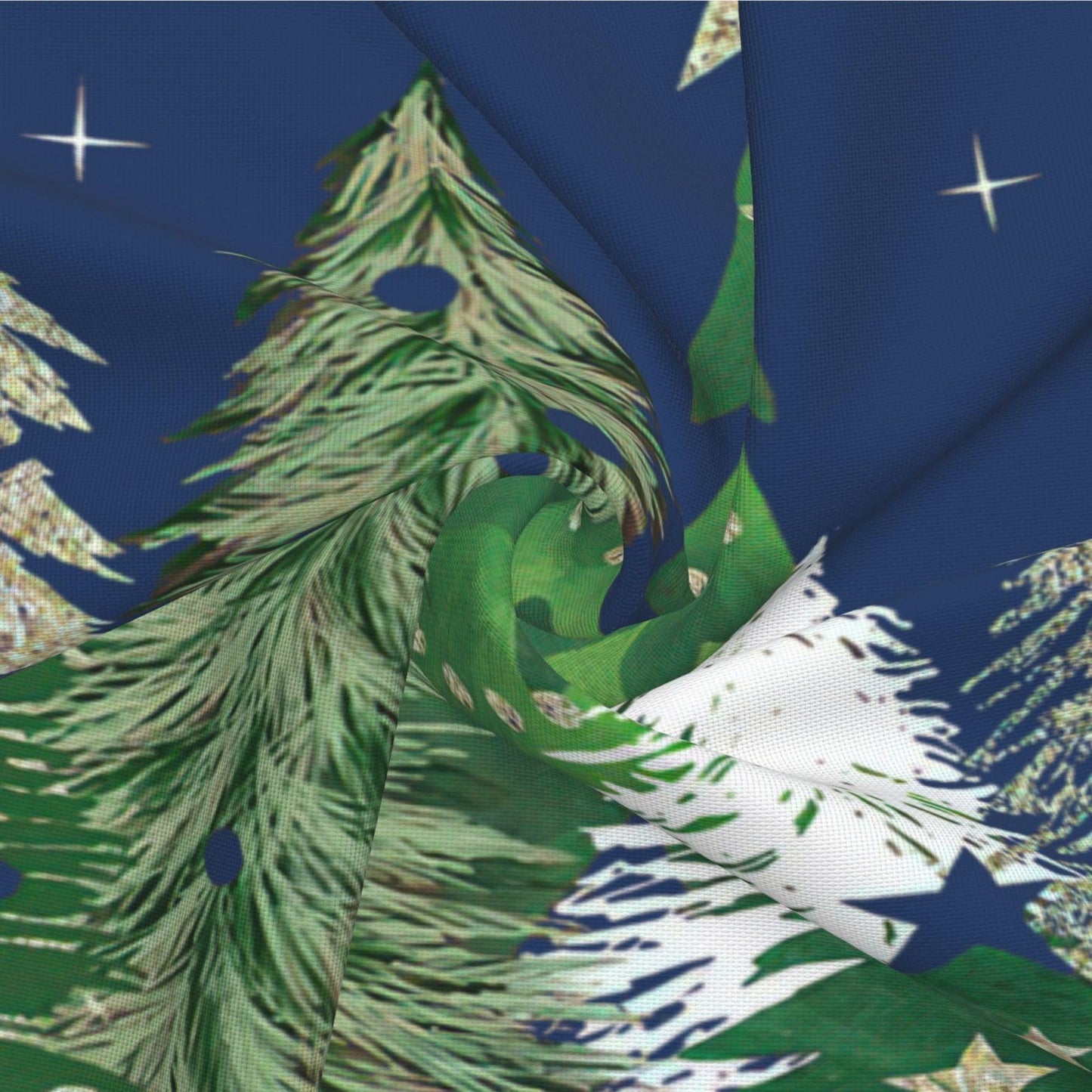 AELUTYSH Blue Christmas Pillow Covers 18x18 Inch Set of 2, Christmas Tree Gold Star Decorative Throw Pillows Winter Pillow Case Holiday Christmas Decor Cushion Cover for Home Sofa Couch